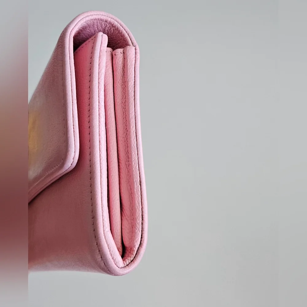 Chanel Pink Calfskin Long Wallet